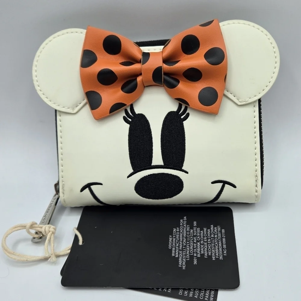 Loungefly Disney Ghost Minnie Mouse Glow in the Dark Zip Around Wallet